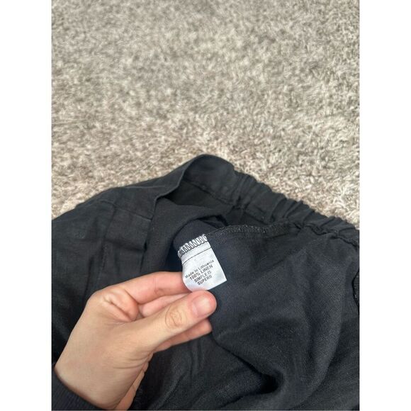 FLAX Linen Pants Black Women’s S Lagenlook Wide Tapered Leg Flowy Zip Button - Picture 5 of 14